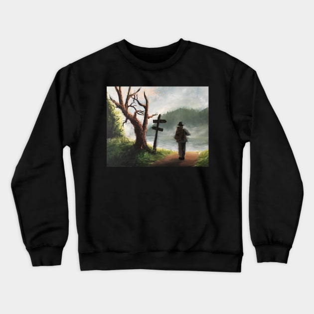 Wandering Drifter Crewneck Sweatshirt by Amazink Creations